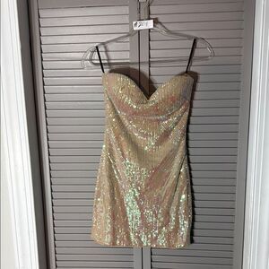 Sequin Strapless Dress